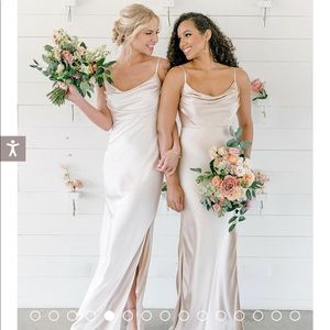 Selling a size 16 satin bridesmaid dress from Revelry. Brand new, only tried on.